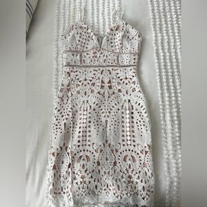 Just Me White Lace Midi Dress